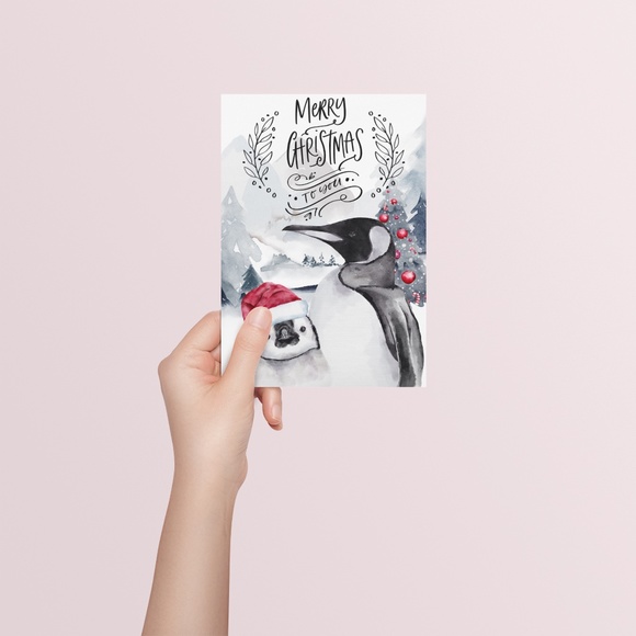 Watercolor Christmas Wall Art Illustration Print Poster Unframed - Picture 4 of 5